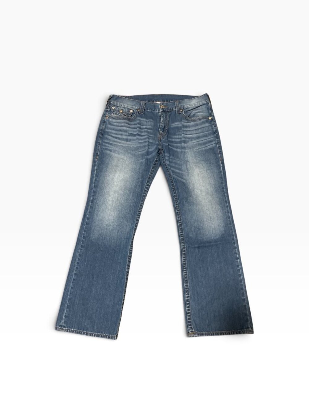 True Religion Billy Relaxed Bootcut Medium Wash Denim Blue Jeans Men's sz 38